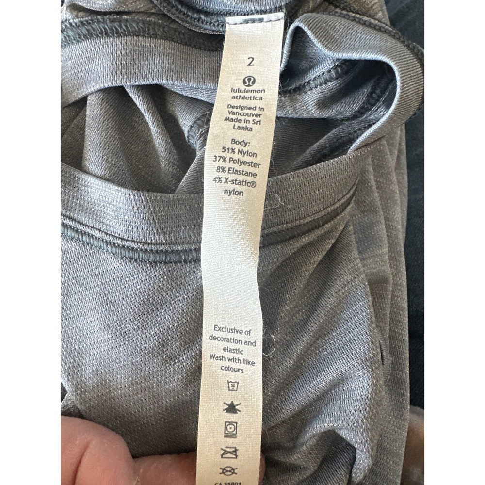 Lululemon Swiftly Tech High Neck Tank Top 2.0 Heathered Grey Size 2 Sleeveless - Picture 3 of 3